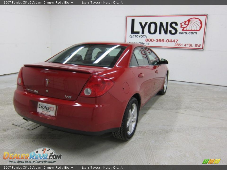 2007 Pontiac G6 V6 Sedan Crimson Red / Ebony Photo #16