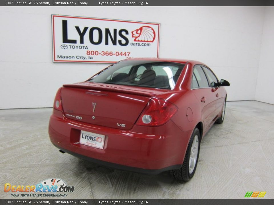 2007 Pontiac G6 V6 Sedan Crimson Red / Ebony Photo #17