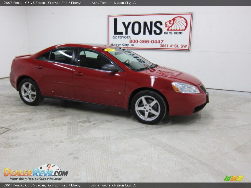 2007 Pontiac G6 V6 Sedan Crimson Red / Ebony Photo #22