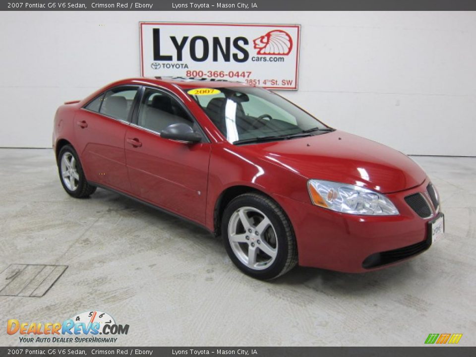 2007 Pontiac G6 V6 Sedan Crimson Red / Ebony Photo #24