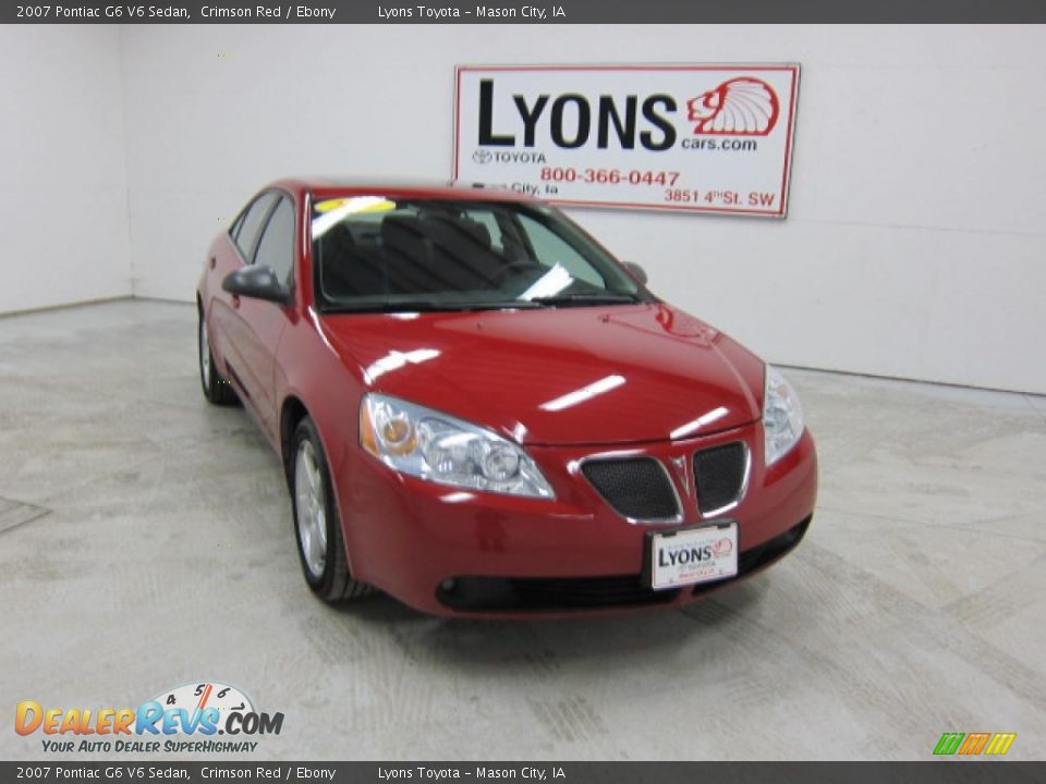 2007 Pontiac G6 V6 Sedan Crimson Red / Ebony Photo #25