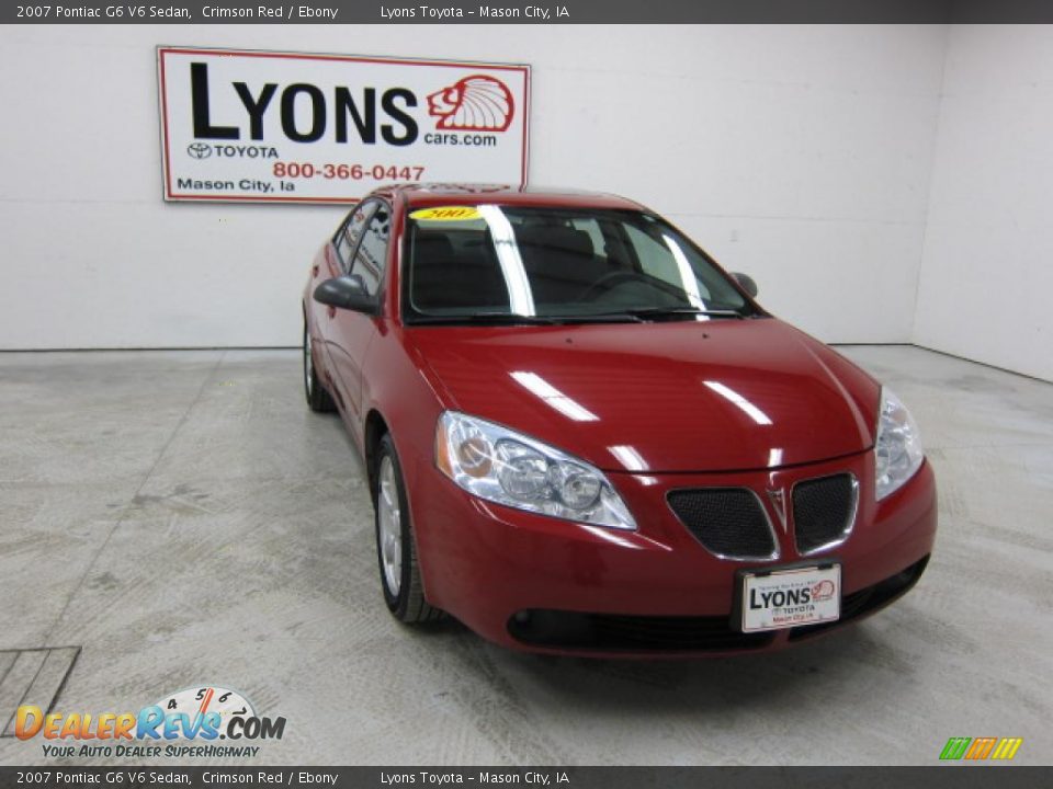 2007 Pontiac G6 V6 Sedan Crimson Red / Ebony Photo #26