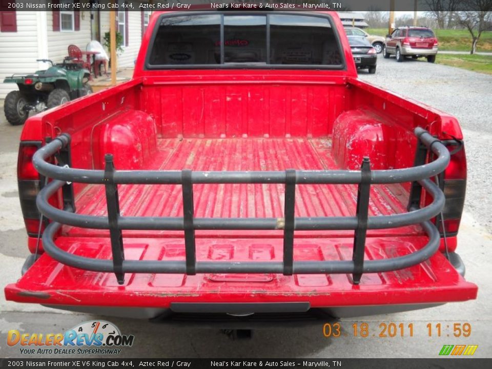 2003 Nissan Frontier XE V6 King Cab 4x4 Aztec Red / Gray Photo #6