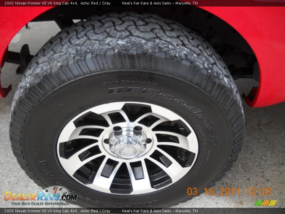2003 Nissan Frontier XE V6 King Cab 4x4 Aztec Red / Gray Photo #8