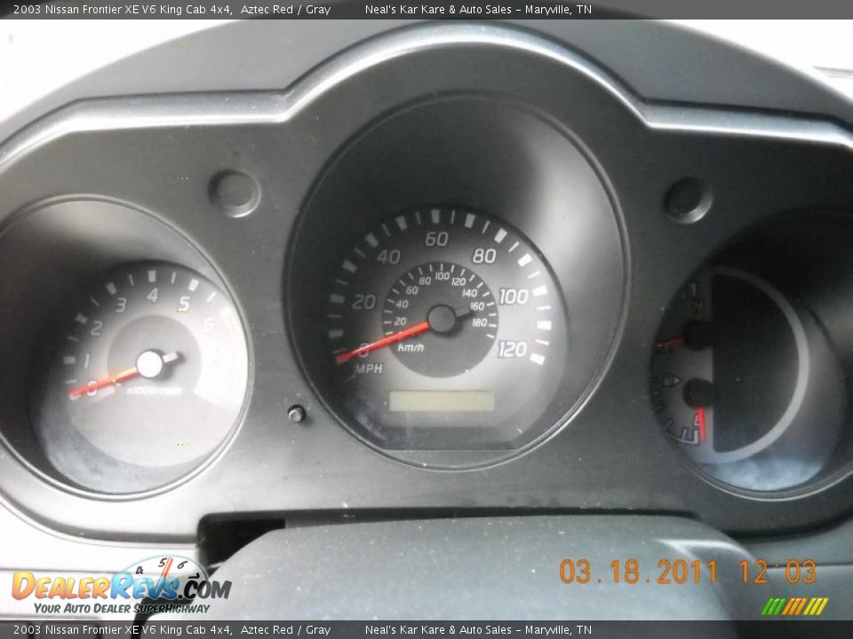 2003 Nissan Frontier XE V6 King Cab 4x4 Aztec Red / Gray Photo #16