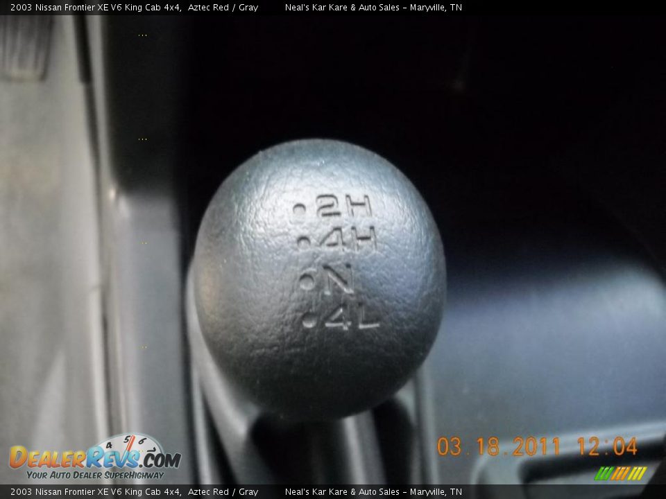 2003 Nissan Frontier XE V6 King Cab 4x4 Aztec Red / Gray Photo #20