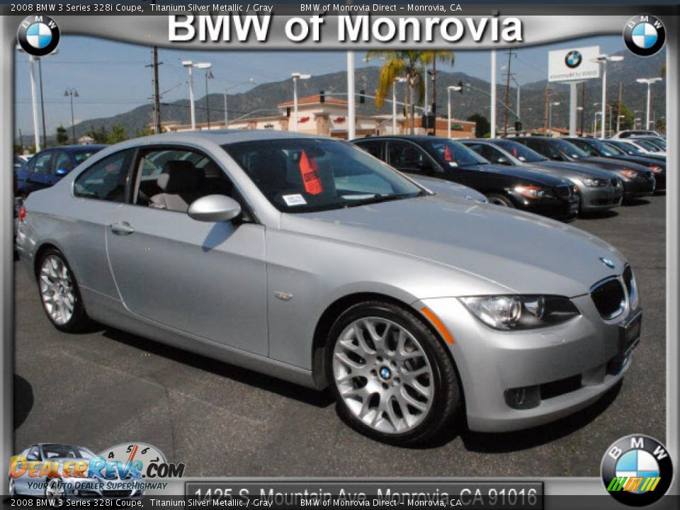 2008 BMW 3 Series 328i Coupe Titanium Silver Metallic / Gray Photo #1