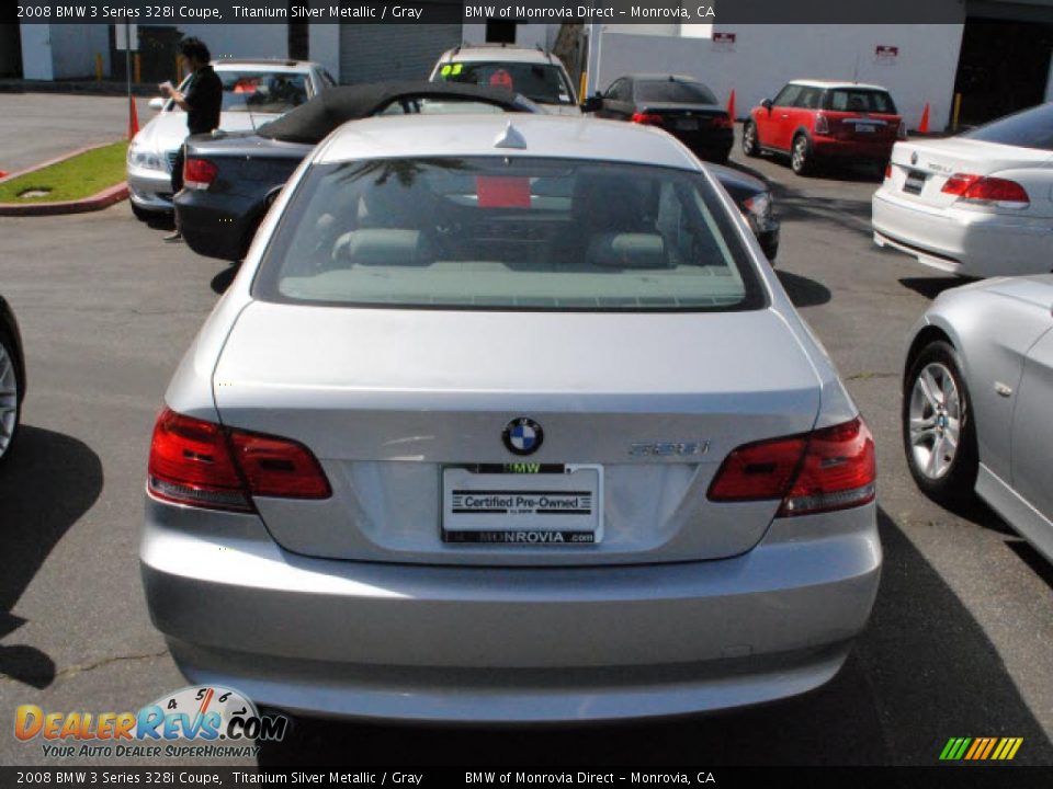 2008 BMW 3 Series 328i Coupe Titanium Silver Metallic / Gray Photo #8