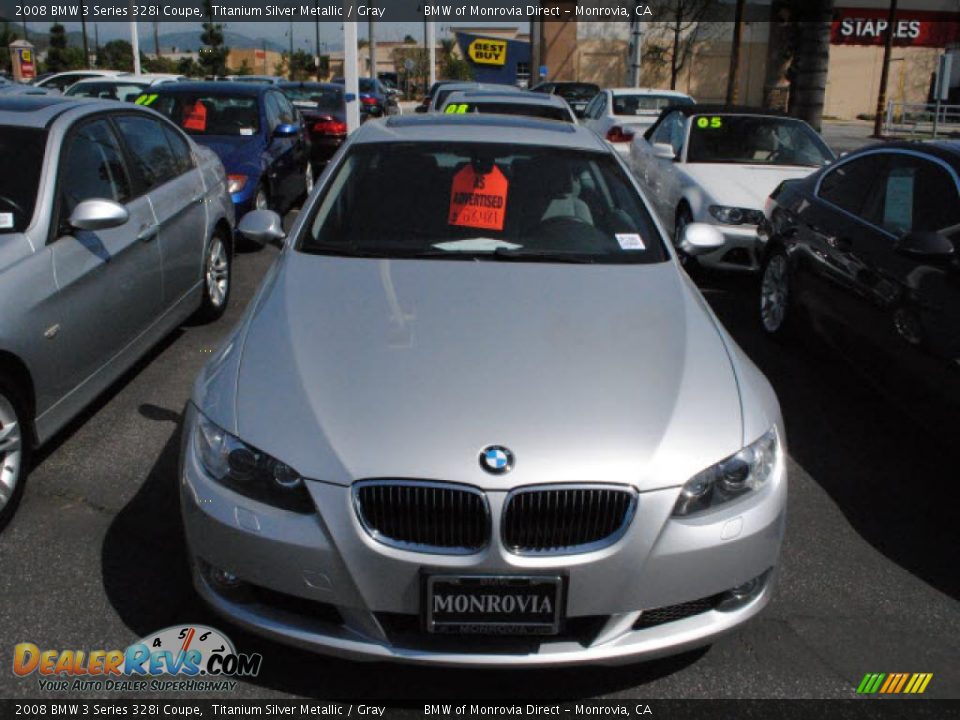 2008 BMW 3 Series 328i Coupe Titanium Silver Metallic / Gray Photo #24