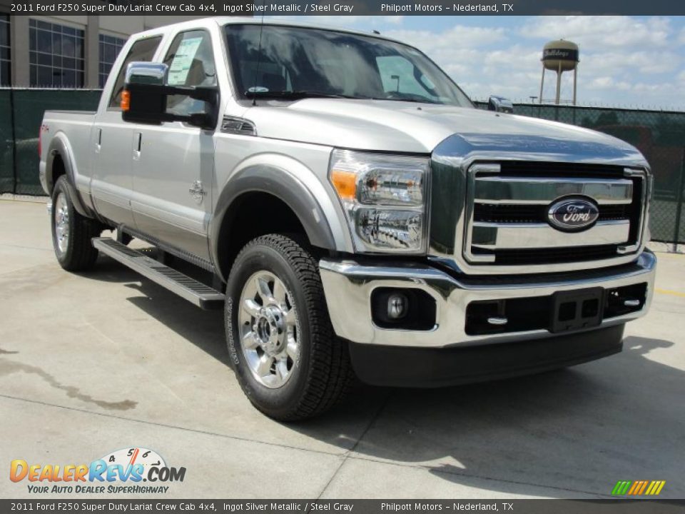 2011 Ford F250 Super Duty Lariat Crew Cab 4x4 Ingot Silver Metallic / Steel Gray Photo #1