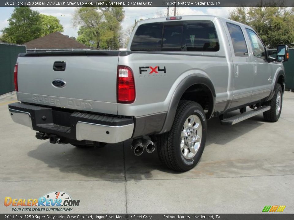 2011 Ford F250 Super Duty Lariat Crew Cab 4x4 Ingot Silver Metallic / Steel Gray Photo #3
