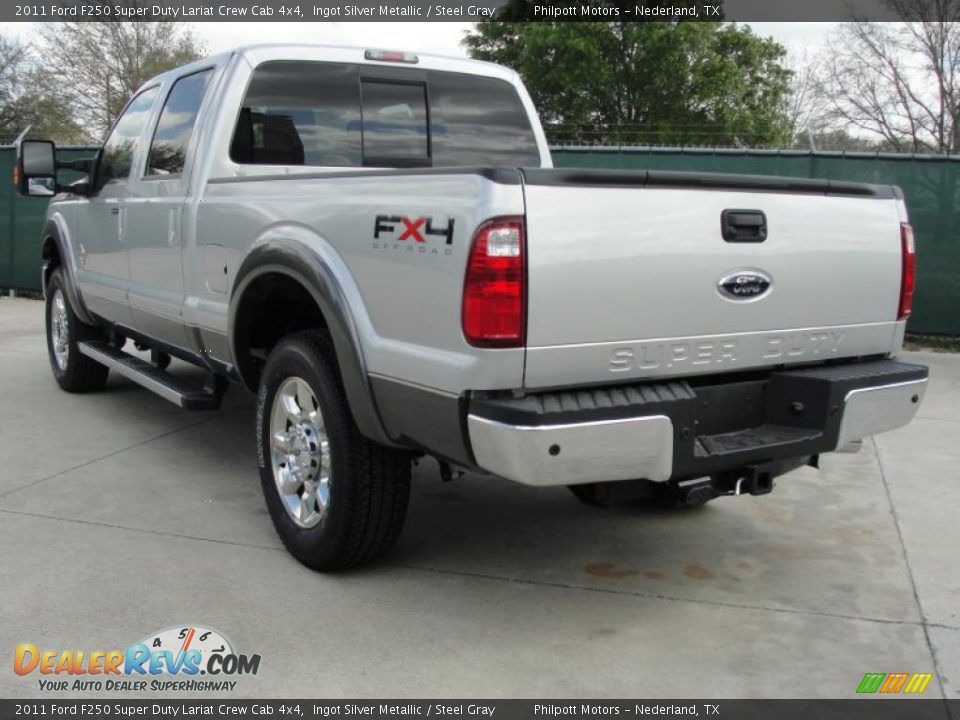 2011 Ford F250 Super Duty Lariat Crew Cab 4x4 Ingot Silver Metallic / Steel Gray Photo #5