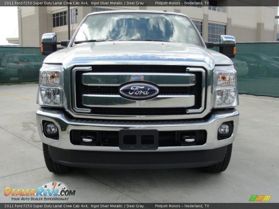 2011 Ford F250 Super Duty Lariat Crew Cab 4x4 Ingot Silver Metallic / Steel Gray Photo #8