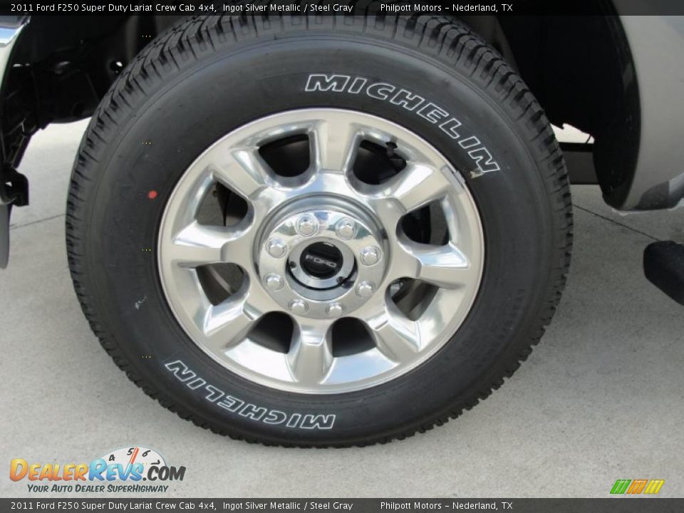 2011 Ford F250 Super Duty Lariat Crew Cab 4x4 Ingot Silver Metallic / Steel Gray Photo #11