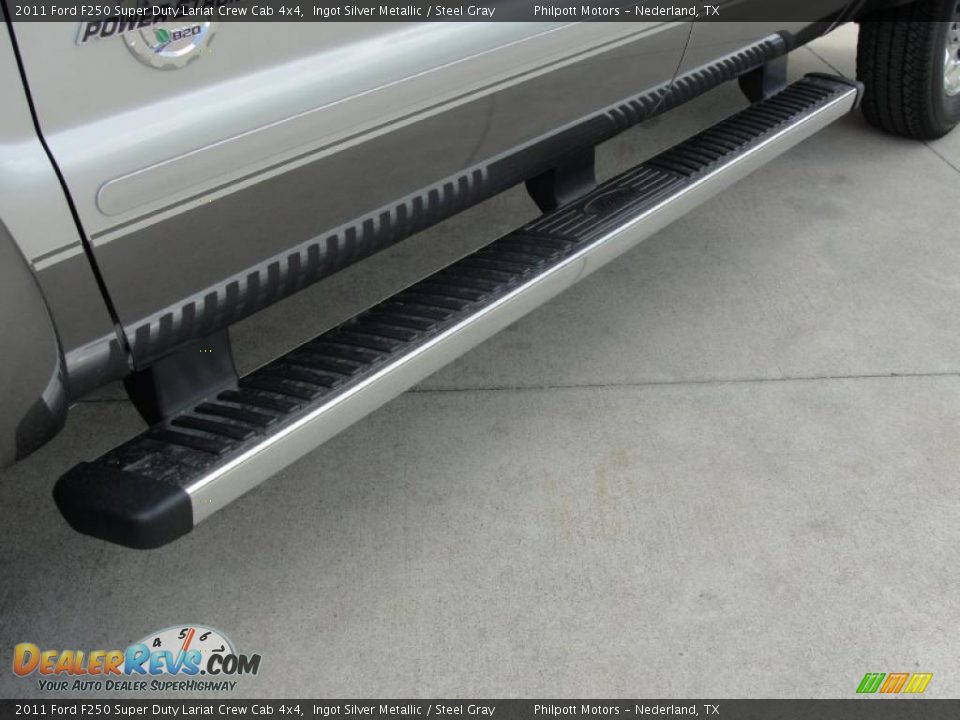 2011 Ford F250 Super Duty Lariat Crew Cab 4x4 Ingot Silver Metallic / Steel Gray Photo #12