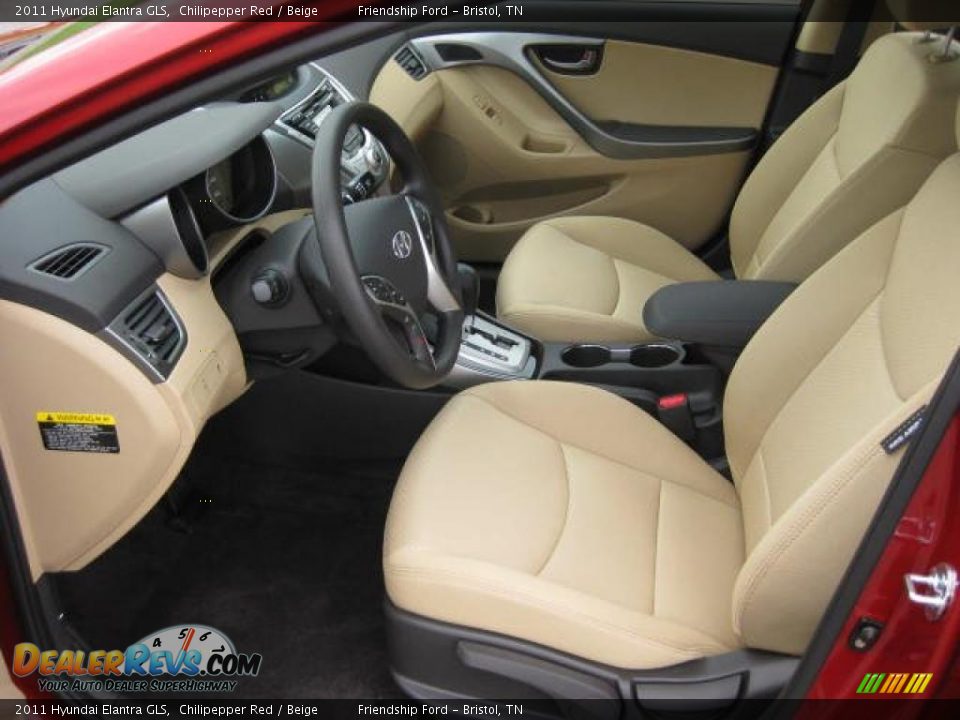 Beige Interior 2011 Hyundai Elantra Gls Photo 14