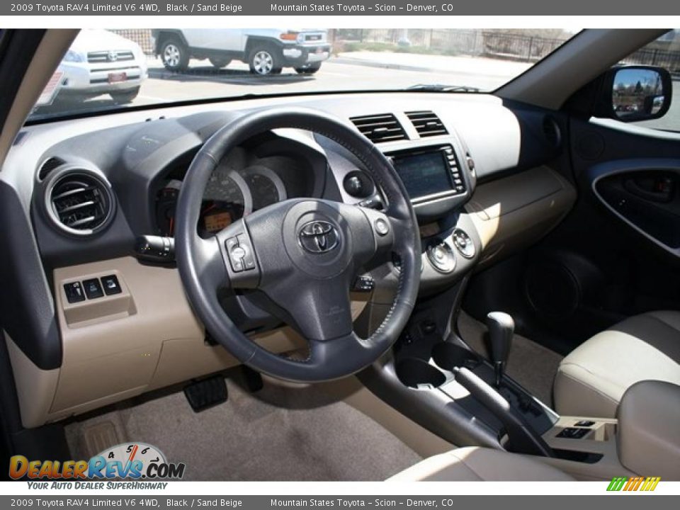 2009 Toyota RAV4 Limited V6 4WD Black / Sand Beige Photo #8