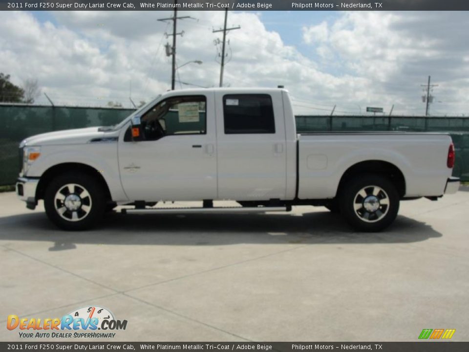 White Platinum Metallic Tri-Coat 2011 Ford F250 Super Duty Lariat Crew Cab Photo #6