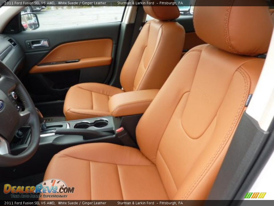 Ginger Leather Interior 2011 Ford Fusion Sel V6 Awd Photo