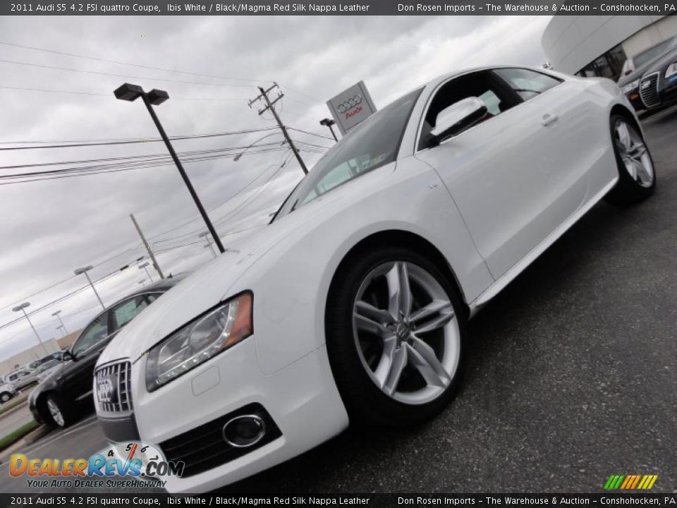 2011 Audi S5 4.2 FSI quattro Coupe Ibis White / Black/Magma Red Silk Nappa Leather Photo #1