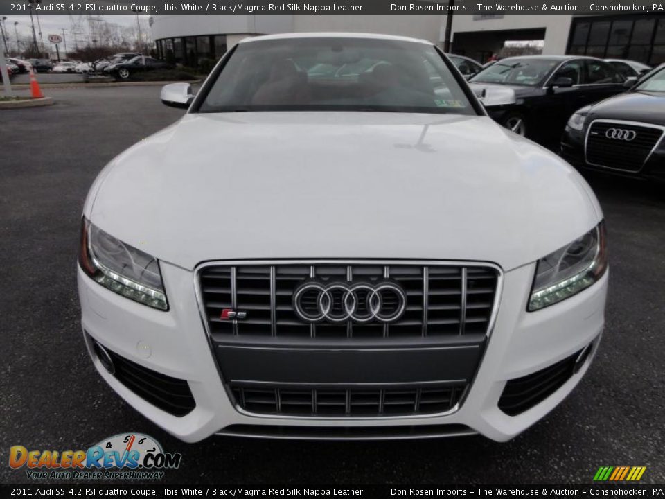 2011 Audi S5 4.2 FSI quattro Coupe Ibis White / Black/Magma Red Silk Nappa Leather Photo #3