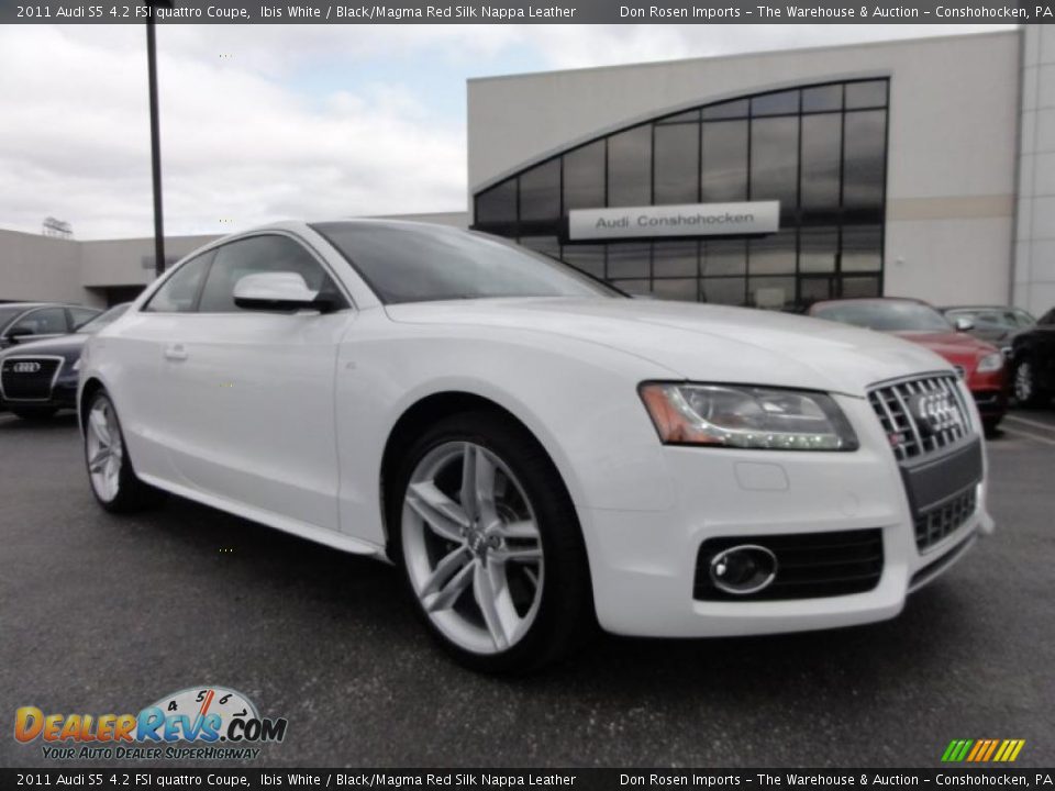 2011 Audi S5 4.2 FSI quattro Coupe Ibis White / Black/Magma Red Silk Nappa Leather Photo #5