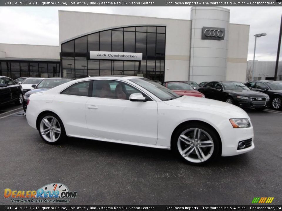 2011 Audi S5 4.2 FSI quattro Coupe Ibis White / Black/Magma Red Silk Nappa Leather Photo #6