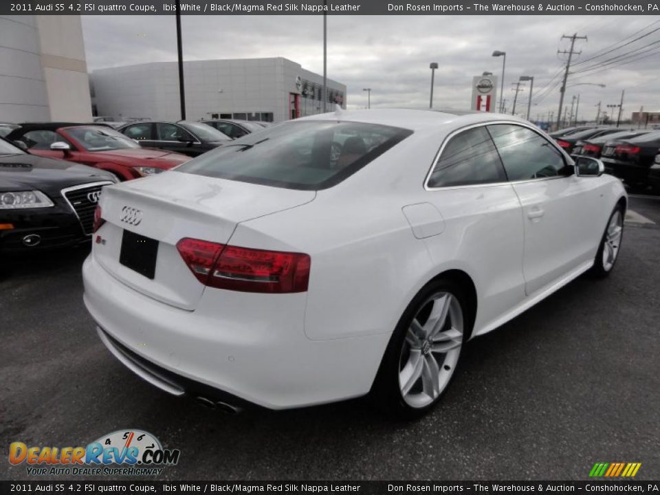 2011 Audi S5 4.2 FSI quattro Coupe Ibis White / Black/Magma Red Silk Nappa Leather Photo #7