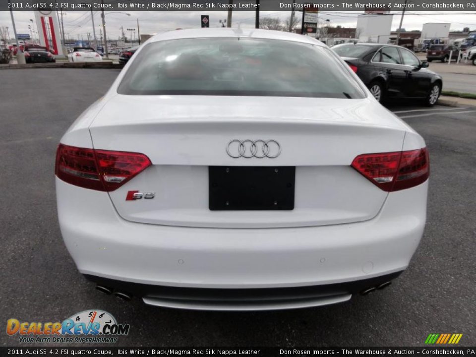 2011 Audi S5 4.2 FSI quattro Coupe Ibis White / Black/Magma Red Silk Nappa Leather Photo #8