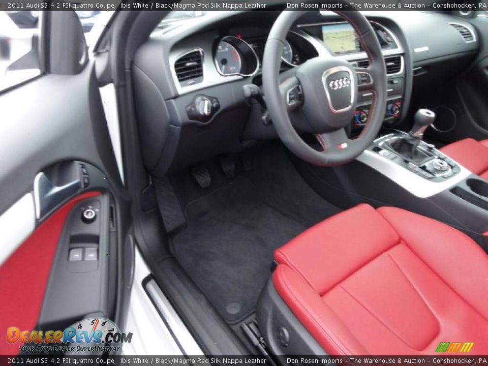 Black/Magma Red Silk Nappa Leather Interior - 2011 Audi S5 4.2 FSI quattro Coupe Photo #12