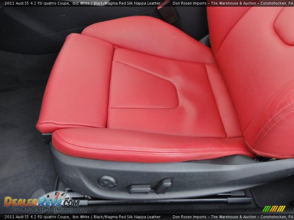 Black/Magma Red Silk Nappa Leather Interior - 2011 Audi S5 4.2 FSI quattro Coupe Photo #15