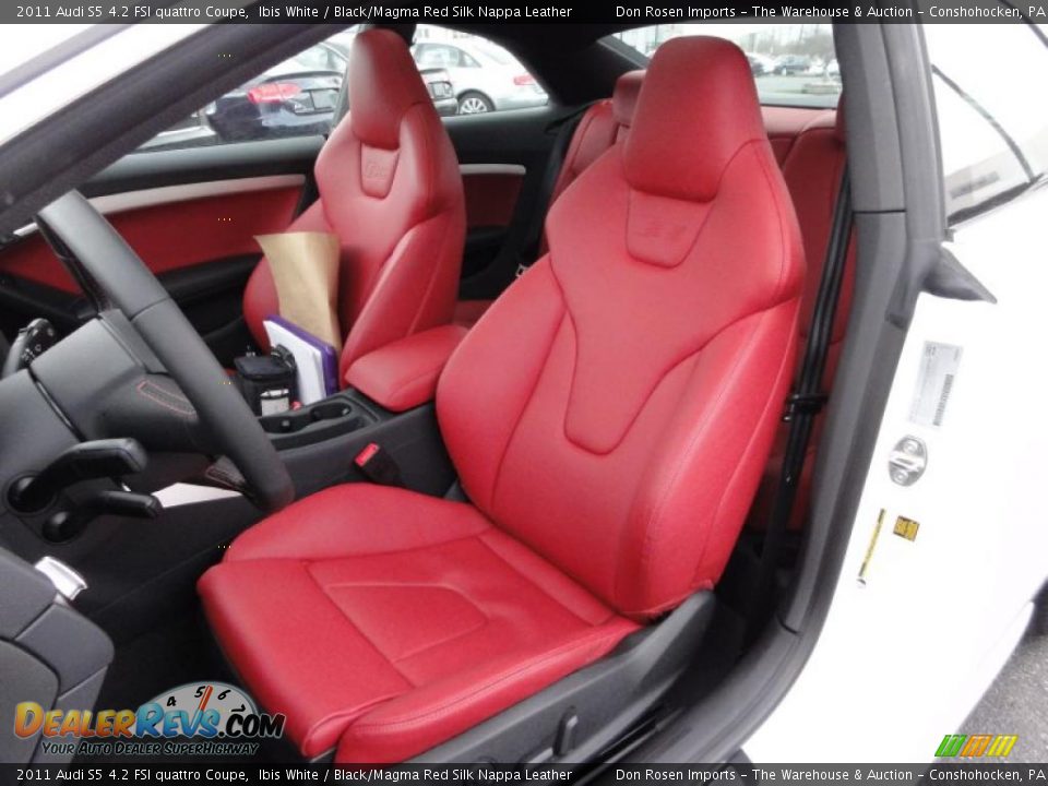 Black/Magma Red Silk Nappa Leather Interior - 2011 Audi S5 4.2 FSI quattro Coupe Photo #16