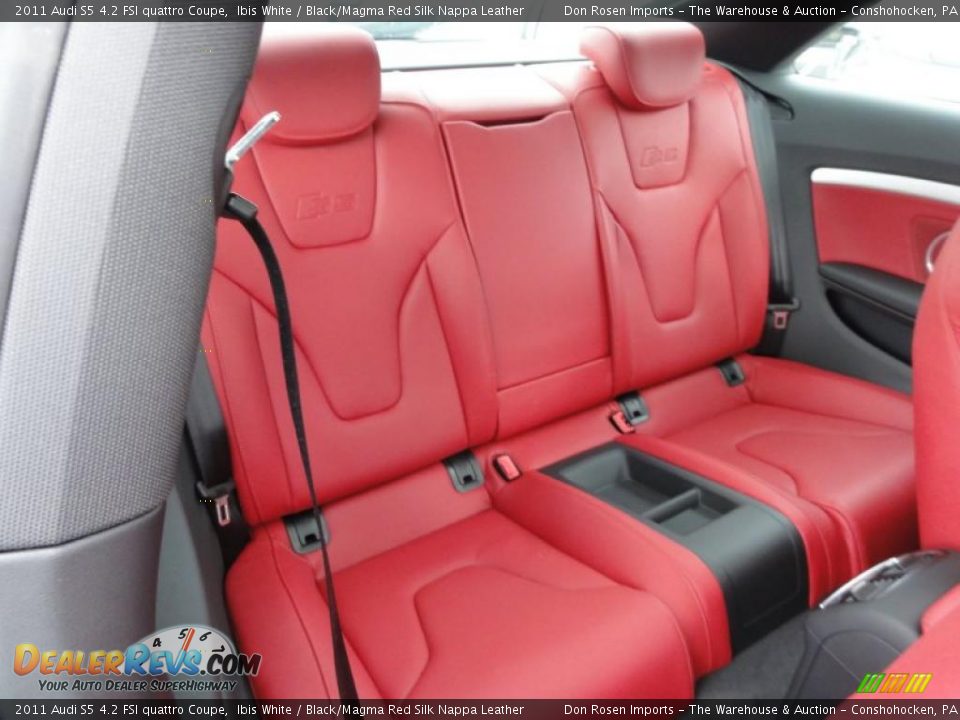 Black/Magma Red Silk Nappa Leather Interior - 2011 Audi S5 4.2 FSI quattro Coupe Photo #20