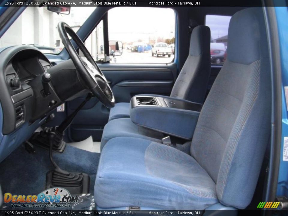 Blue Interior - 1995 Ford F250 XLT Extended Cab 4x4 Photo #20
