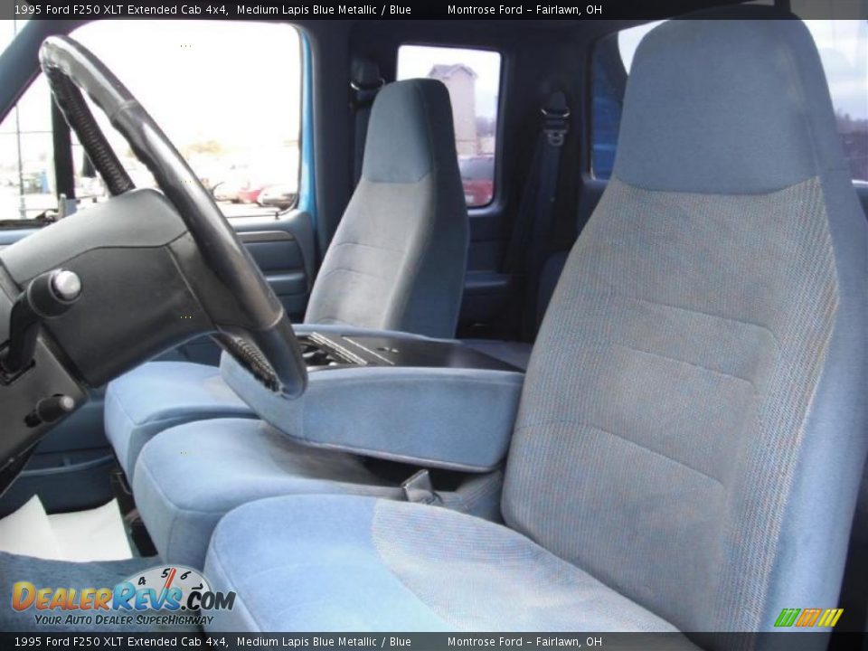 Blue Interior - 1995 Ford F250 XLT Extended Cab 4x4 Photo #21