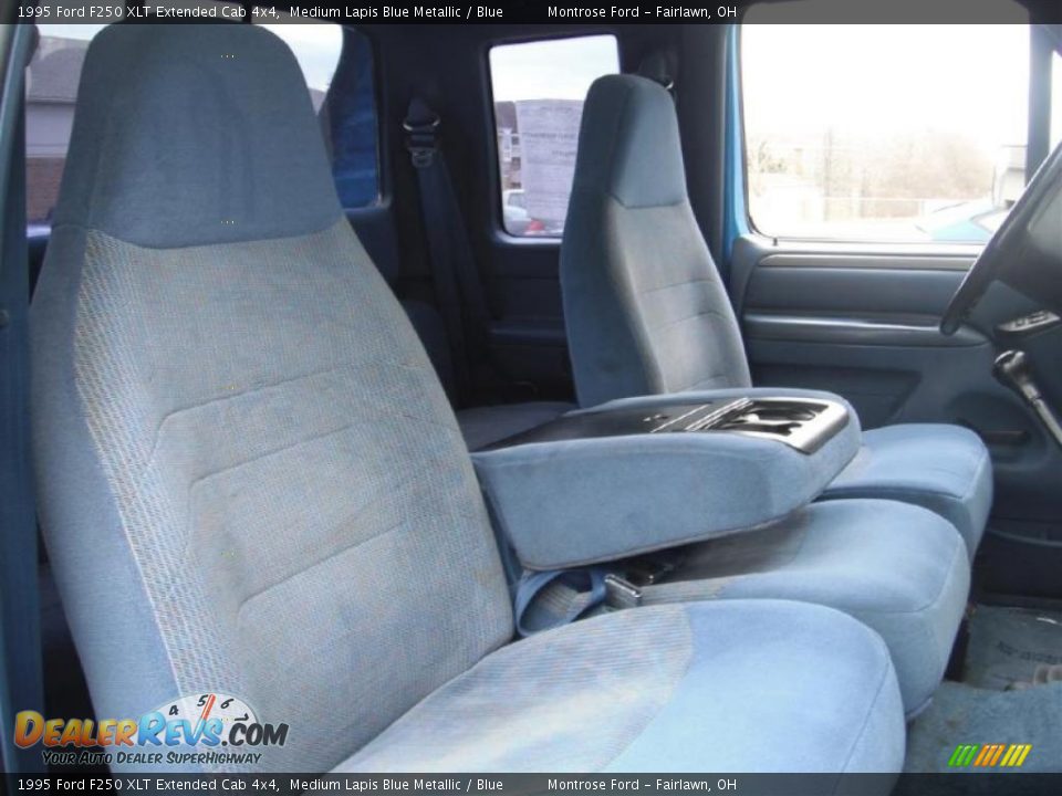 Blue Interior - 1995 Ford F250 XLT Extended Cab 4x4 Photo #22