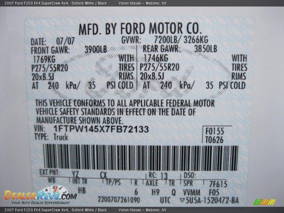 2007 Ford F150 FX4 SuperCrew 4x4 Oxford White / Black Photo #27