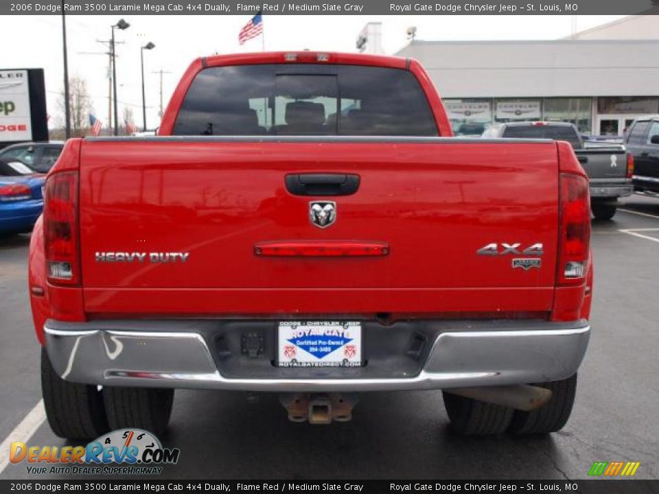 2006 Dodge Ram 3500 Laramie Mega Cab 4x4 Dually Flame Red / Medium Slate Gray Photo #5