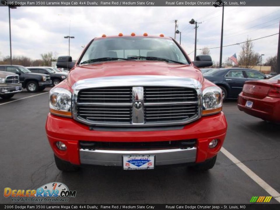 2006 Dodge Ram 3500 Laramie Mega Cab 4x4 Dually Flame Red / Medium Slate Gray Photo #7