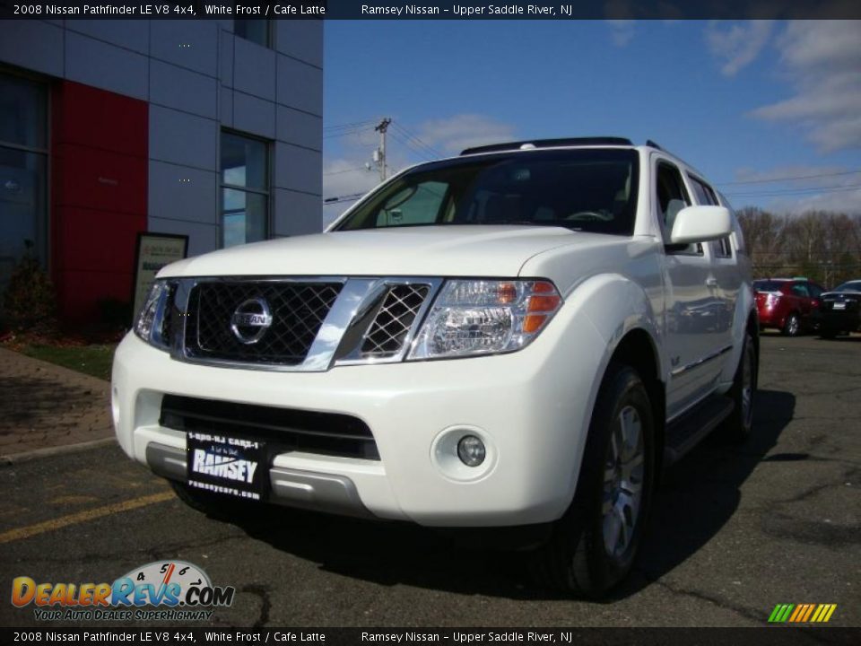 2008 Nissan Pathfinder LE V8 4x4 White Frost / Cafe Latte Photo #1