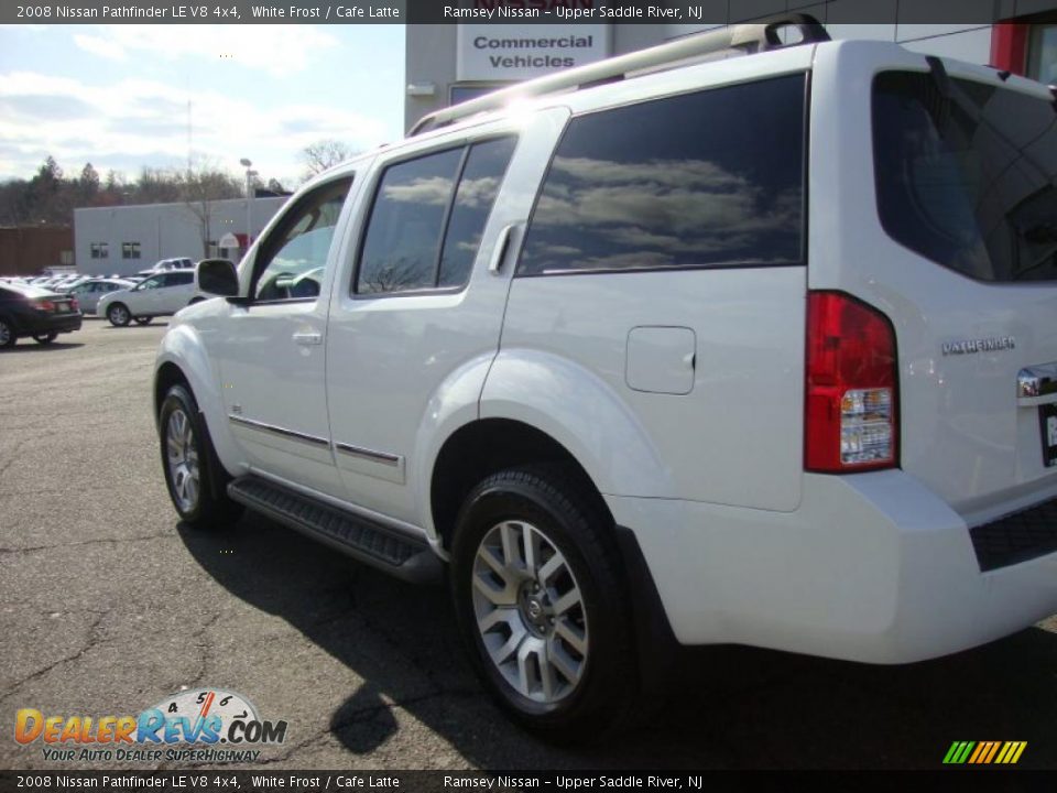 2008 Nissan Pathfinder LE V8 4x4 White Frost / Cafe Latte Photo #4