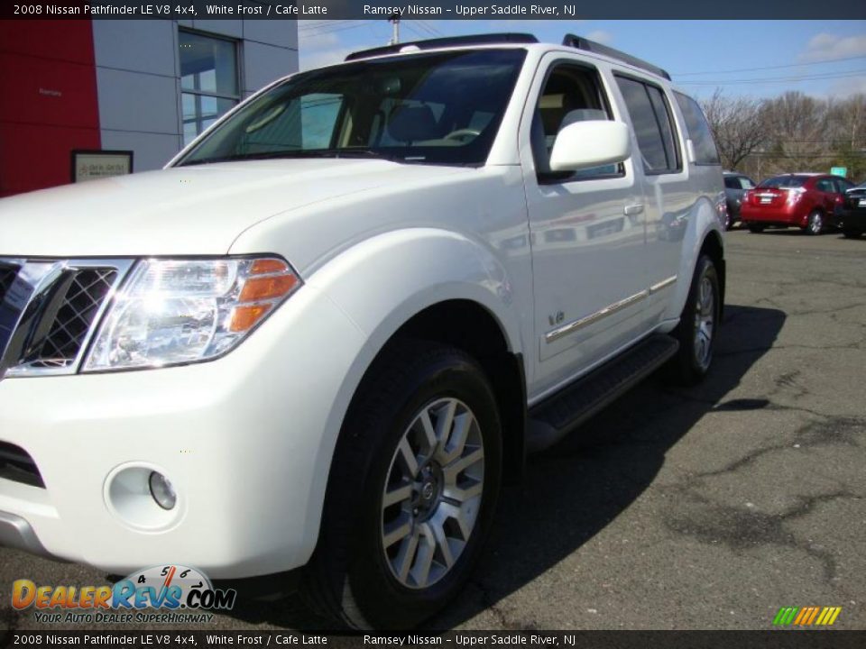 2008 Nissan Pathfinder LE V8 4x4 White Frost / Cafe Latte Photo #5