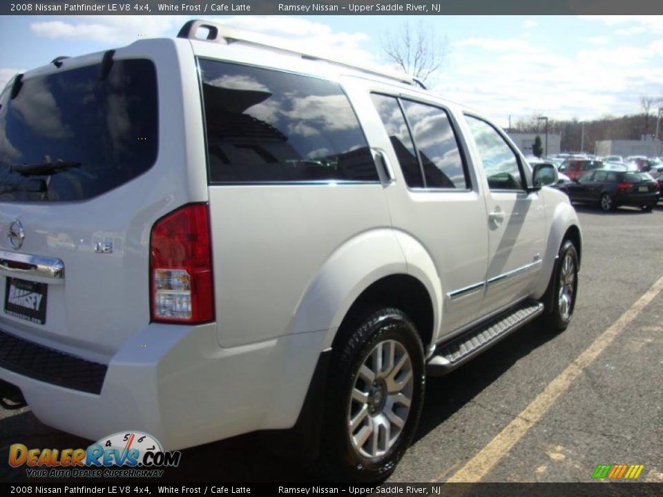 2008 Nissan Pathfinder LE V8 4x4 White Frost / Cafe Latte Photo #9