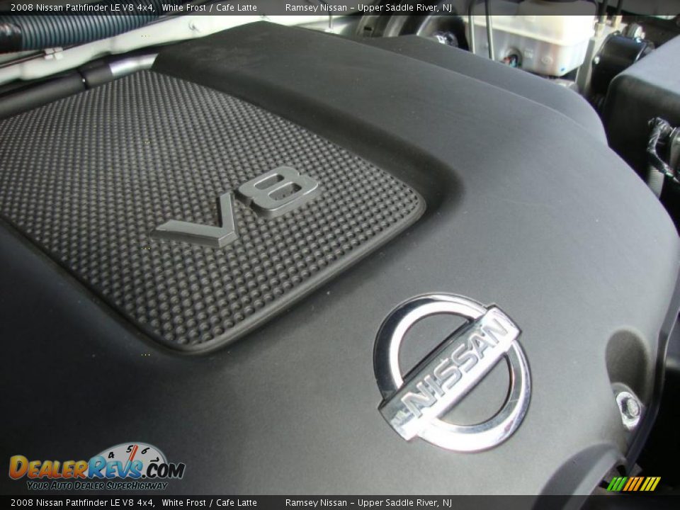 2008 Nissan Pathfinder LE V8 4x4 White Frost / Cafe Latte Photo #14