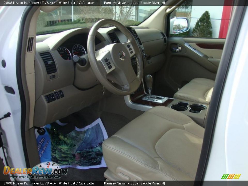 2008 Nissan Pathfinder LE V8 4x4 White Frost / Cafe Latte Photo #17