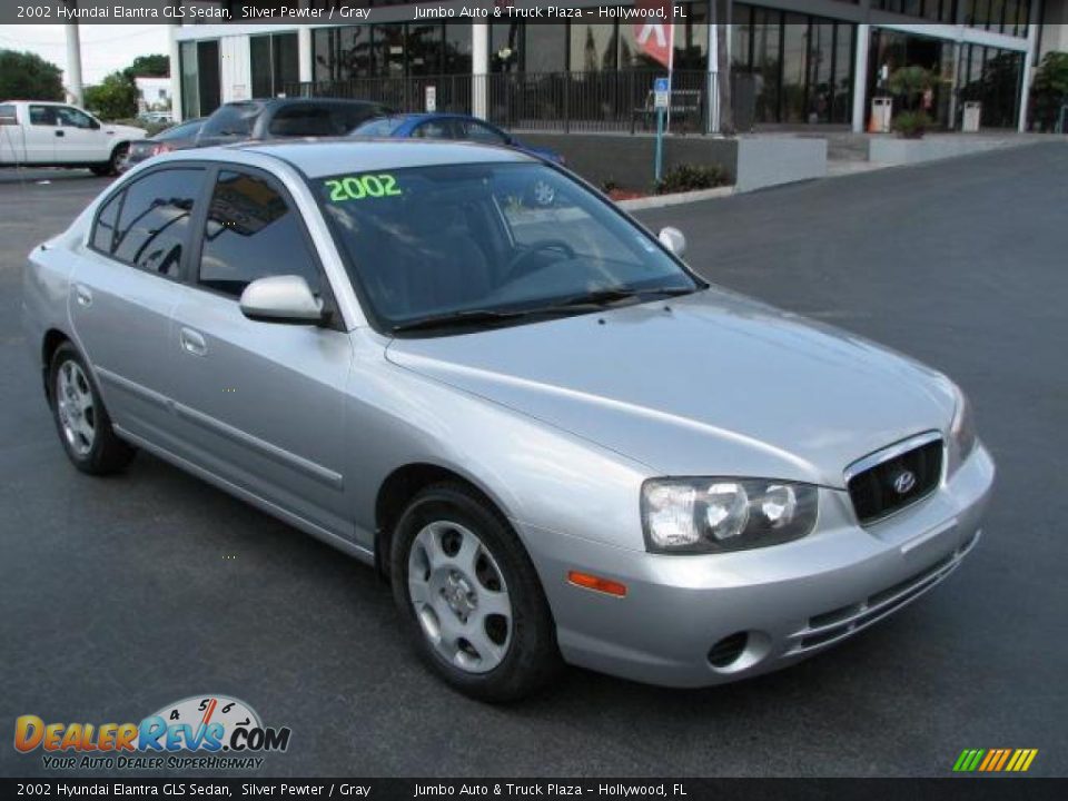 2002 Hyundai Elantra GLS Sedan Silver Pewter / Gray Photo #1