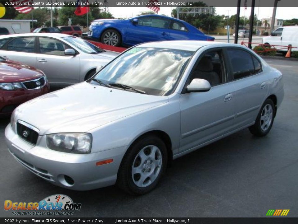 2002 Hyundai Elantra GLS Sedan Silver Pewter / Gray Photo #5