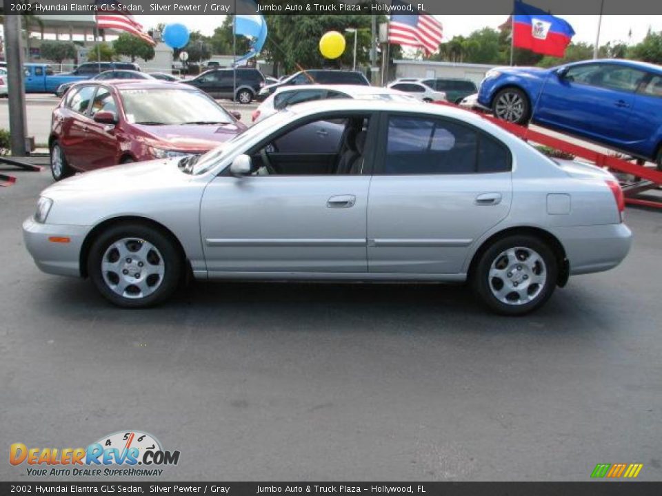 2002 Hyundai Elantra GLS Sedan Silver Pewter / Gray Photo #6