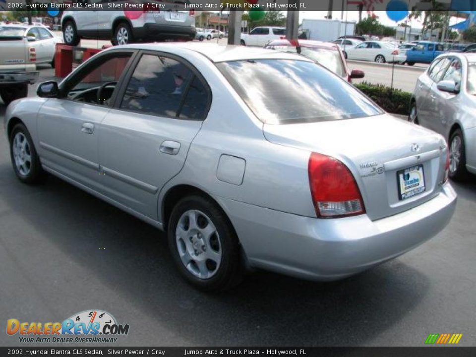 2002 Hyundai Elantra GLS Sedan Silver Pewter / Gray Photo #7