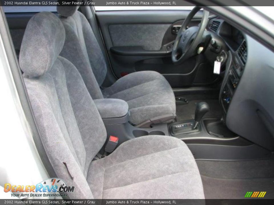 2002 Hyundai Elantra GLS Sedan Silver Pewter / Gray Photo #14